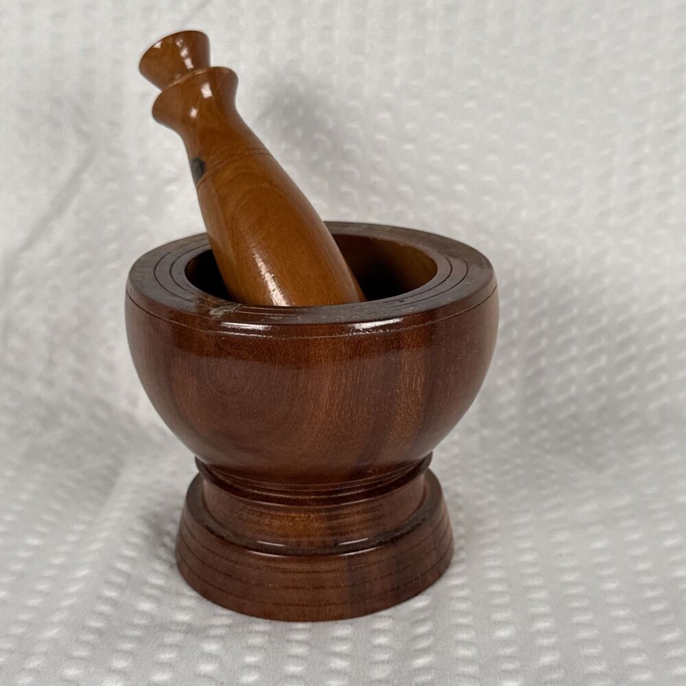 Wooden Mortar And Pestle Brown